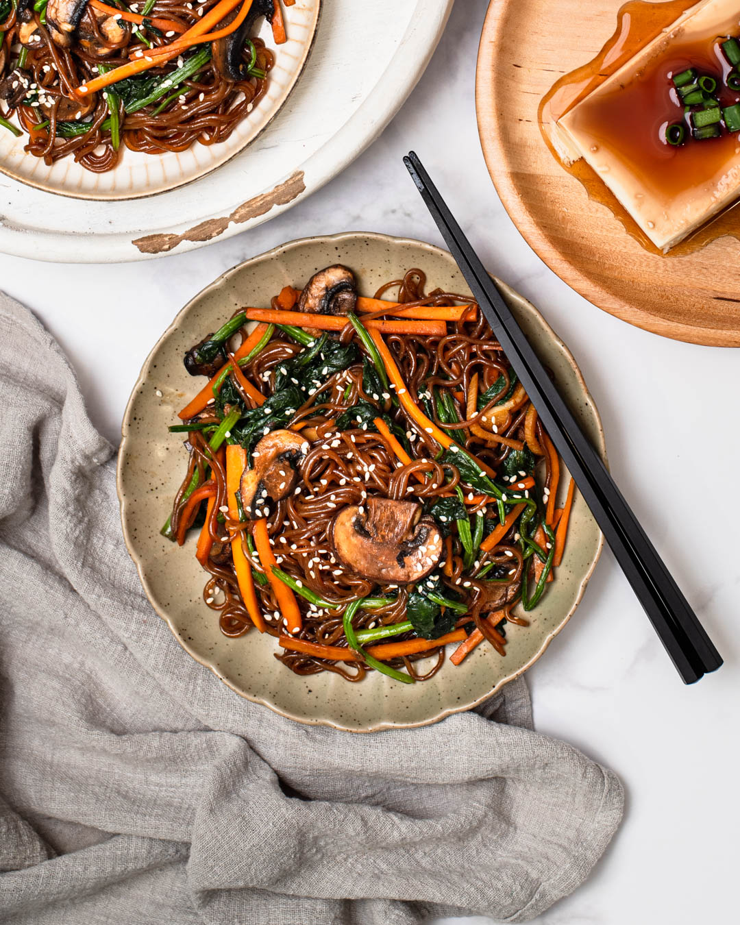 Veggie Shirataki Noodle Stir-Fry (Japchae) | Lokyi's Food Studio